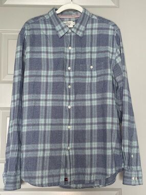 The Normal Brand Jasper Button Down Shirt - Men’s L - Indigo Plaid